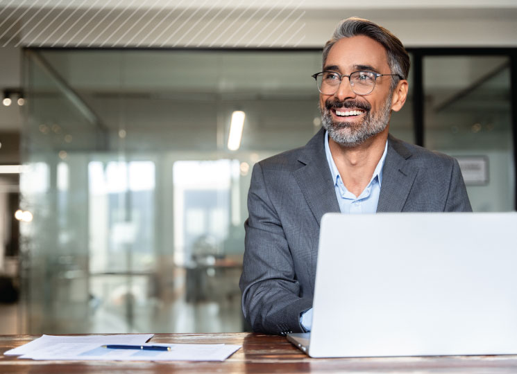 Business Owner accessing the new online banking platform.