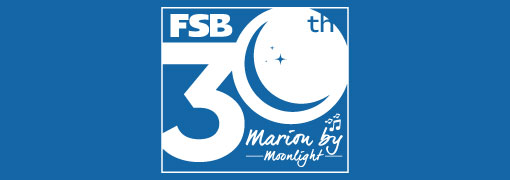Marion by Moonlight 30th Anniversary Logo - White