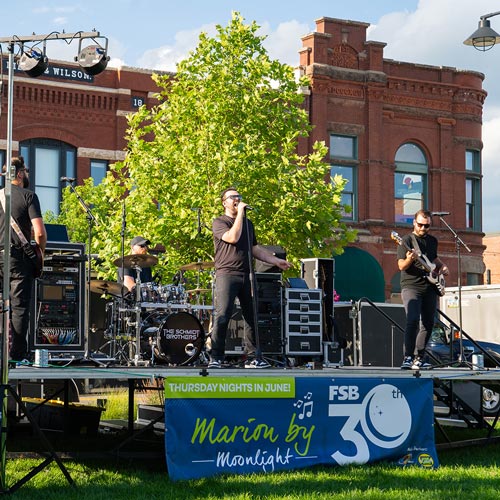 The Schmidt Brothers perform on stage during night three of Marion by Moonlight.