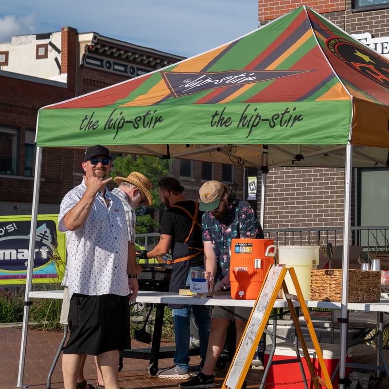 The Hip-Stir food vendor serves guests during night four of Marion by Moonlight in downtown Marion.
